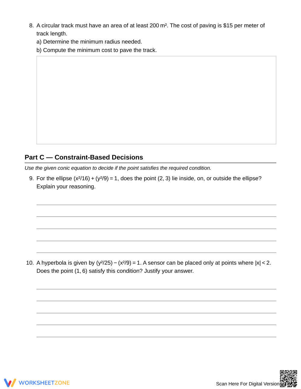 Essential Modeling Conics Worksheet | Grade 11 Algebra II - Page 4