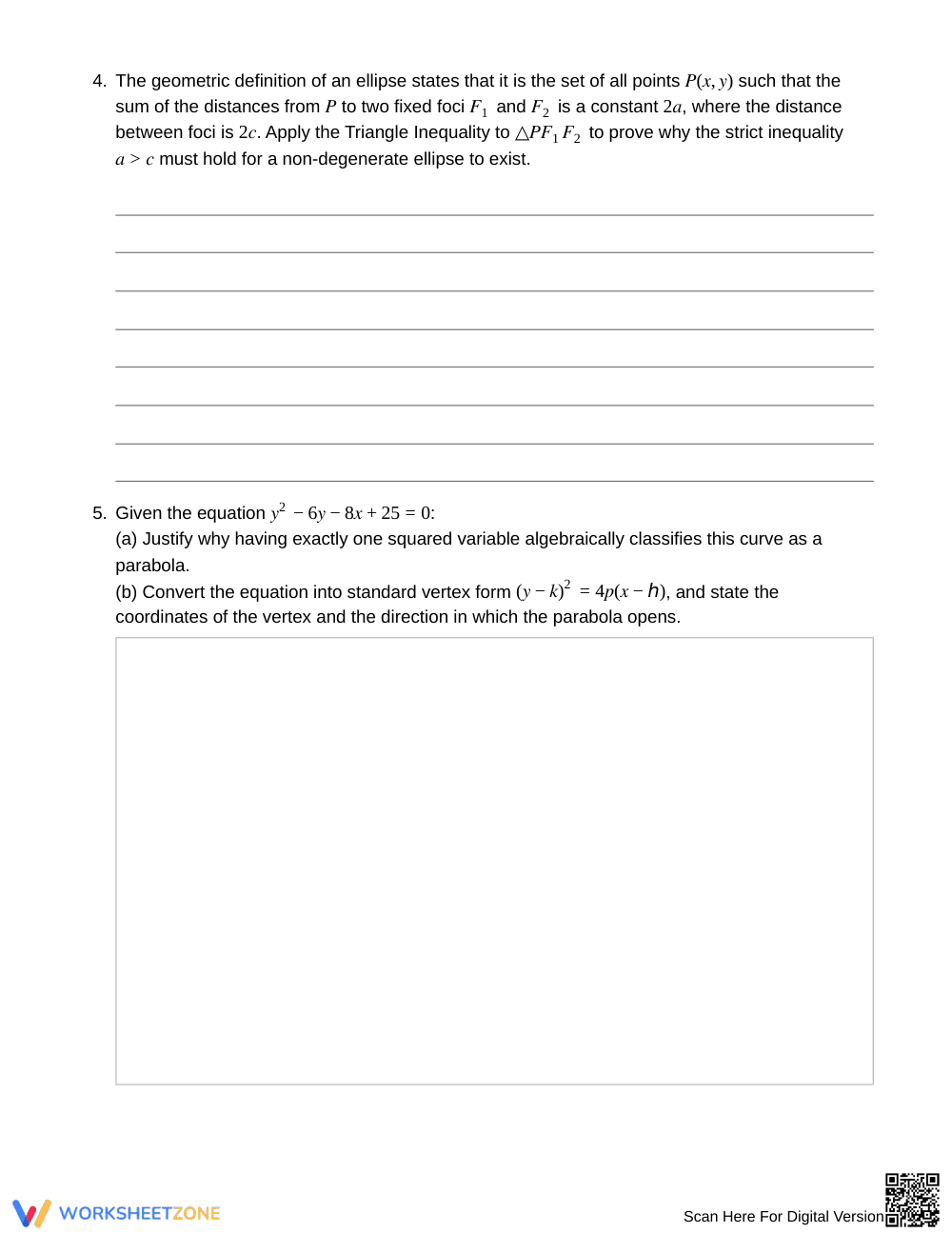 Proven Conic Classification Worksheet | Grade 11 Algebra II - Page 3