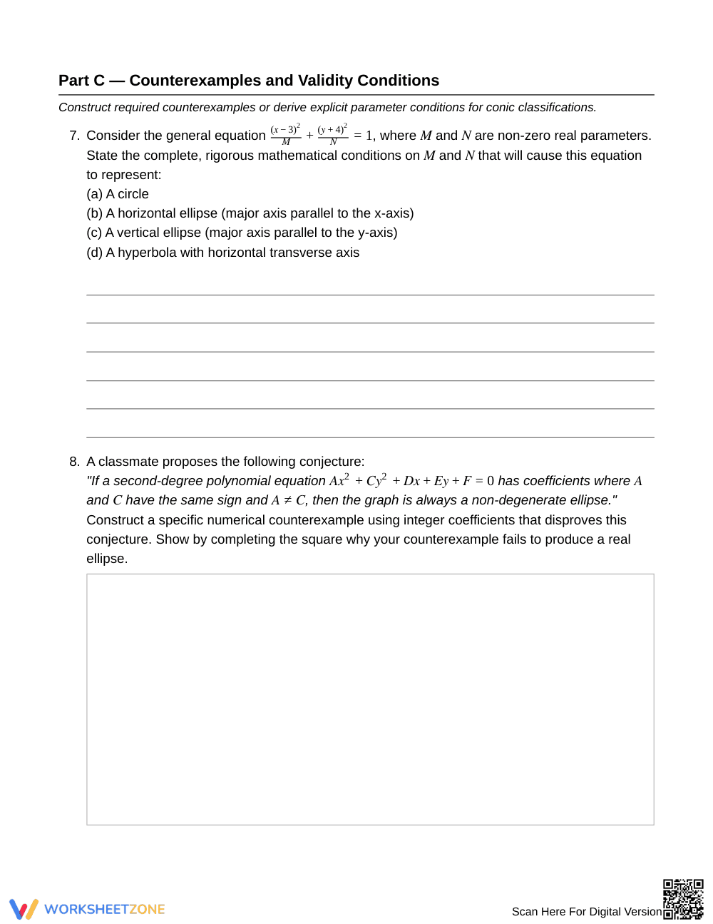 Proven Conic Classification Worksheet | Grade 11 Algebra II - Page 5