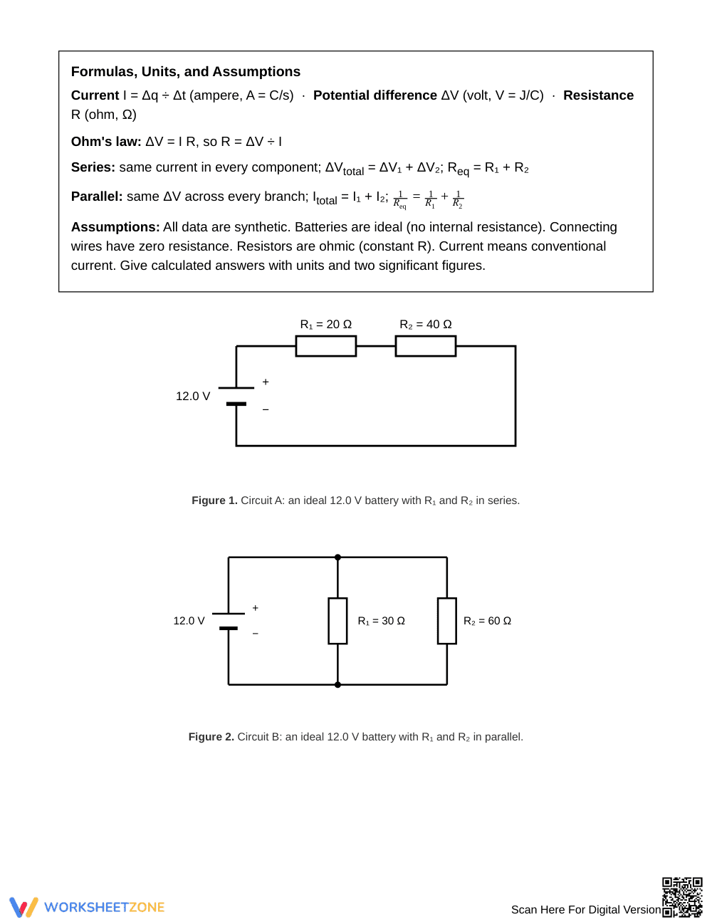 Essential Current & Resistance Worksheet | Grade 12 Physics - Page 2
