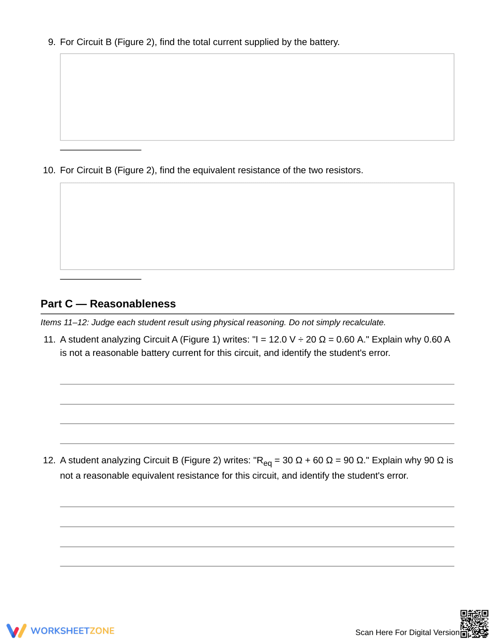 Essential Current & Resistance Worksheet | Grade 12 Physics - Page 5