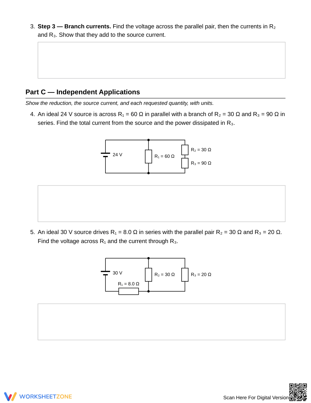 Printable Series-Parallel Worksheet | Grade 12 Physics - Page 3