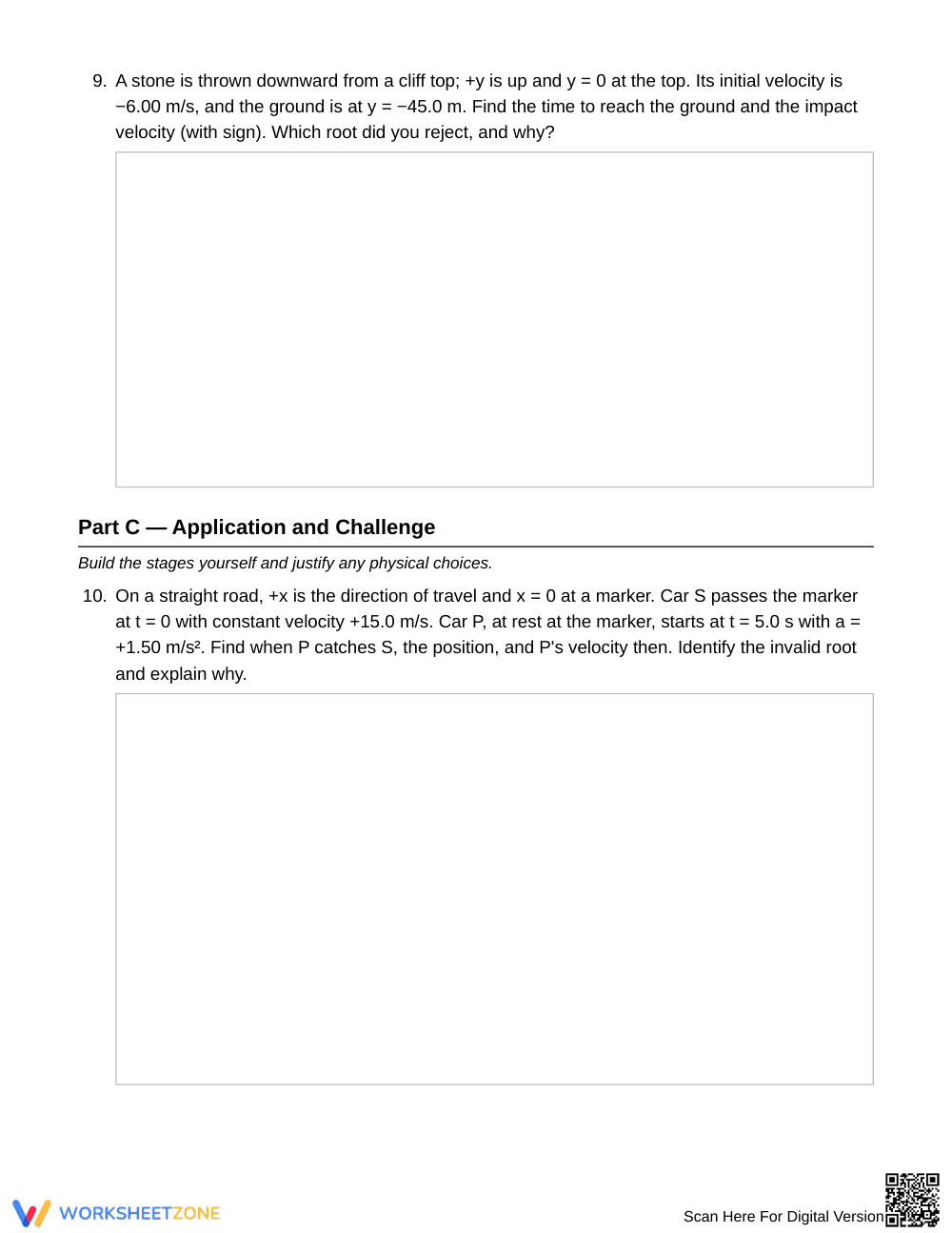 Printable Sequential Motion Worksheet | Grade 12 Physics - Page 4