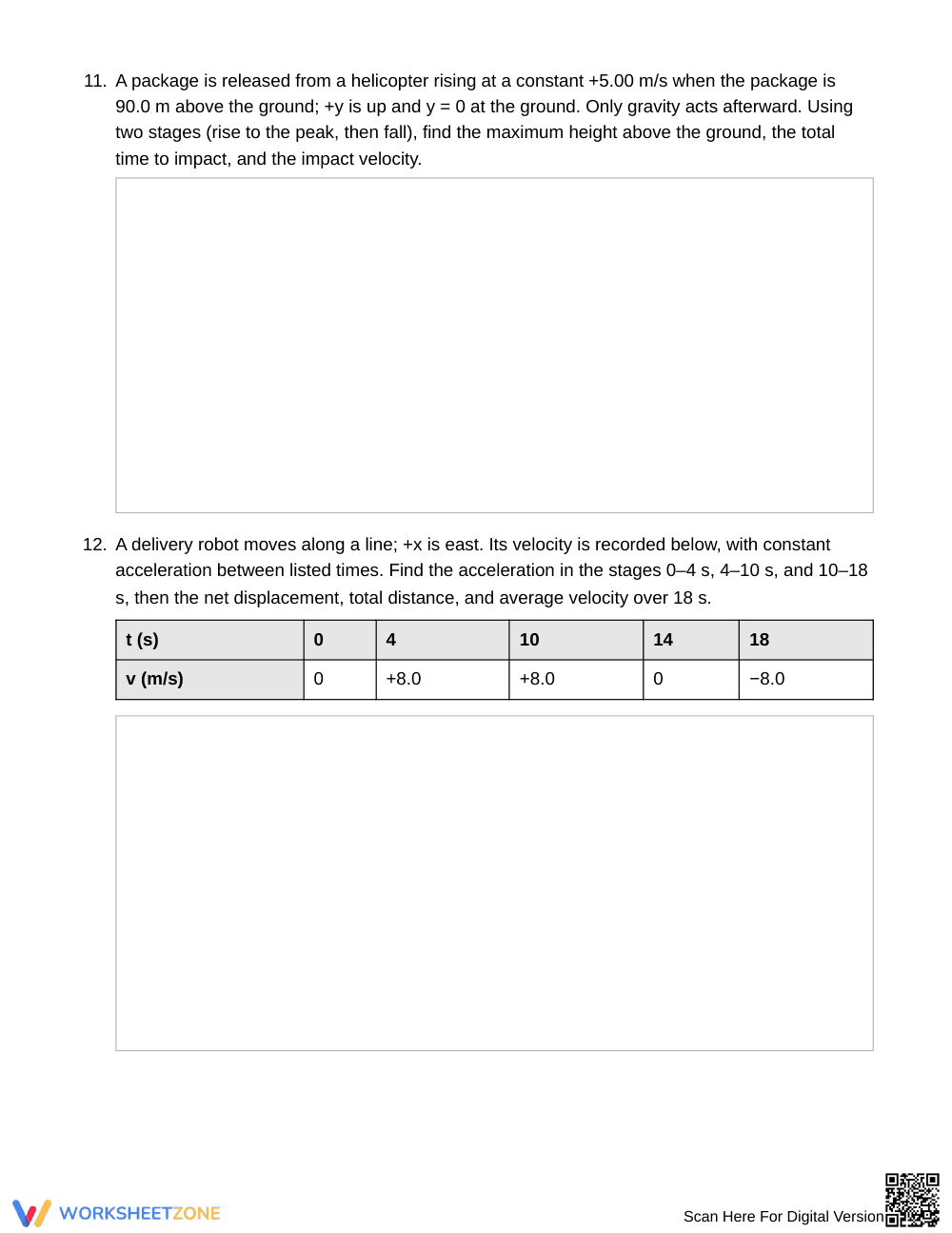 Printable Sequential Motion Worksheet | Grade 12 Physics - Page 5