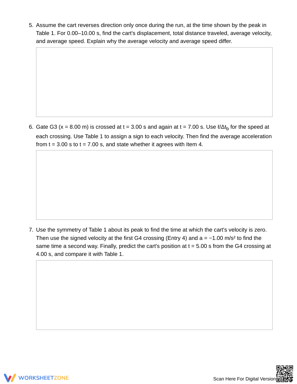 Printable Position & Timing Worksheet | Grade 12 Physics - Page 4
