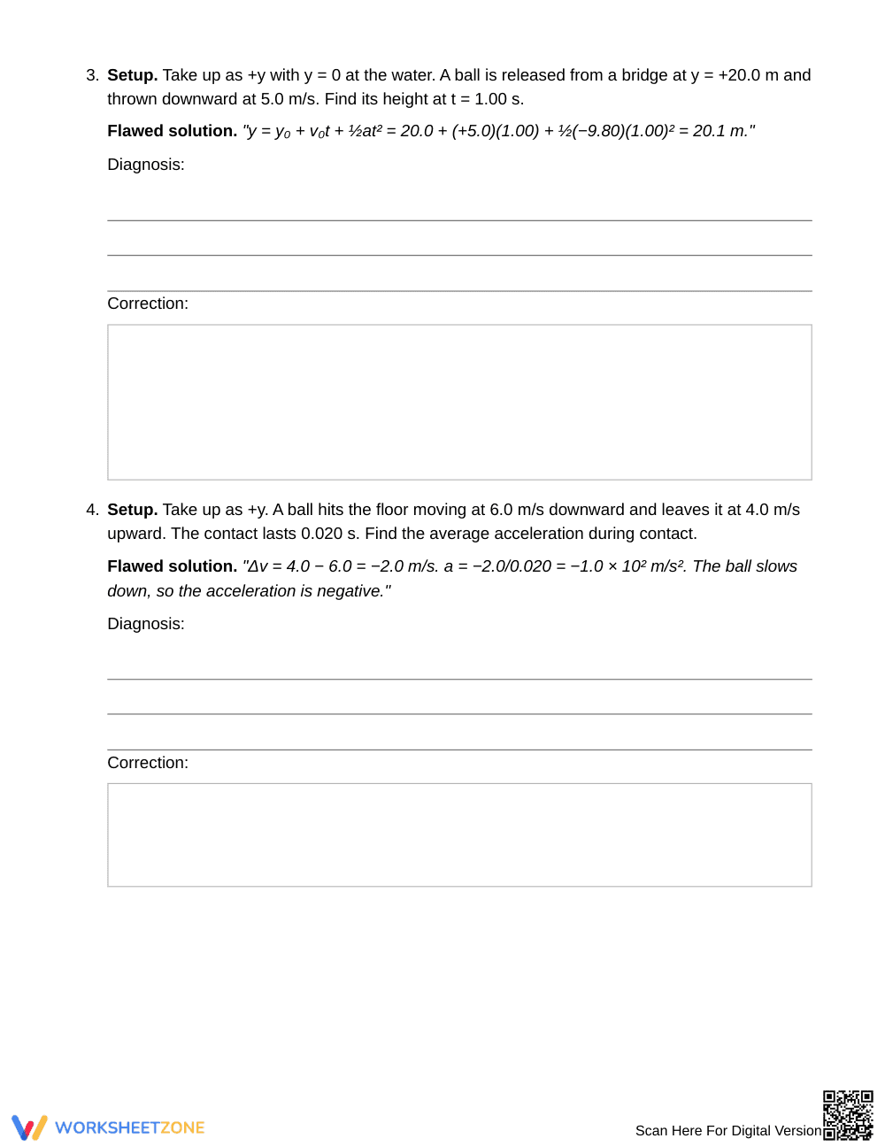 Printable Sign & Interval Error Worksheet | Grade 12 Physics - Page 3