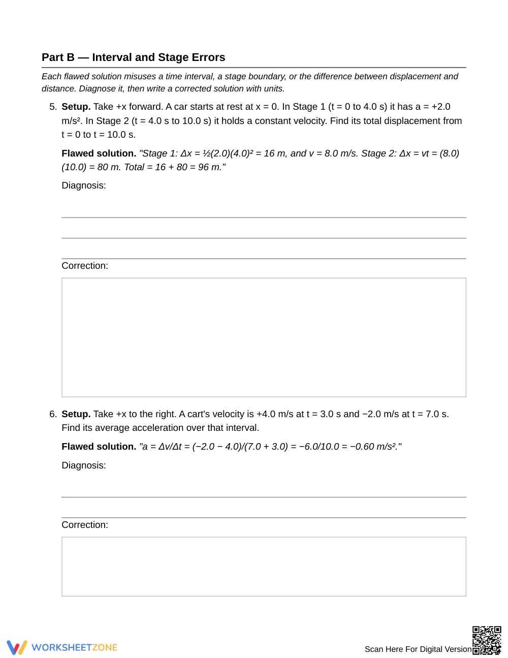 Printable Sign & Interval Error Worksheet | Grade 12 Physics - Page 4
