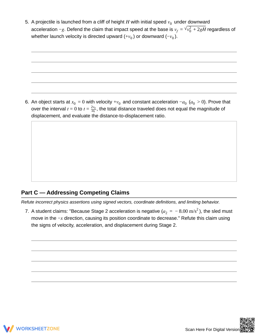 Essential Limiting Cases Worksheet | Grade 12 Physics - Page 3