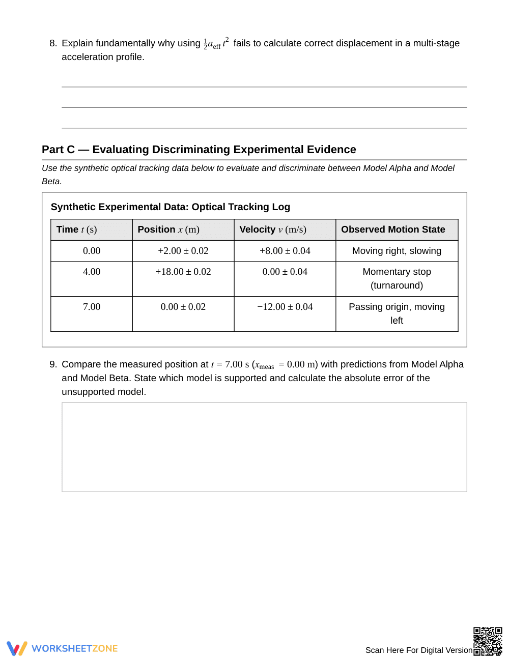 Essential Kinematic Models Worksheet | Grade 12 Physics - Page 4