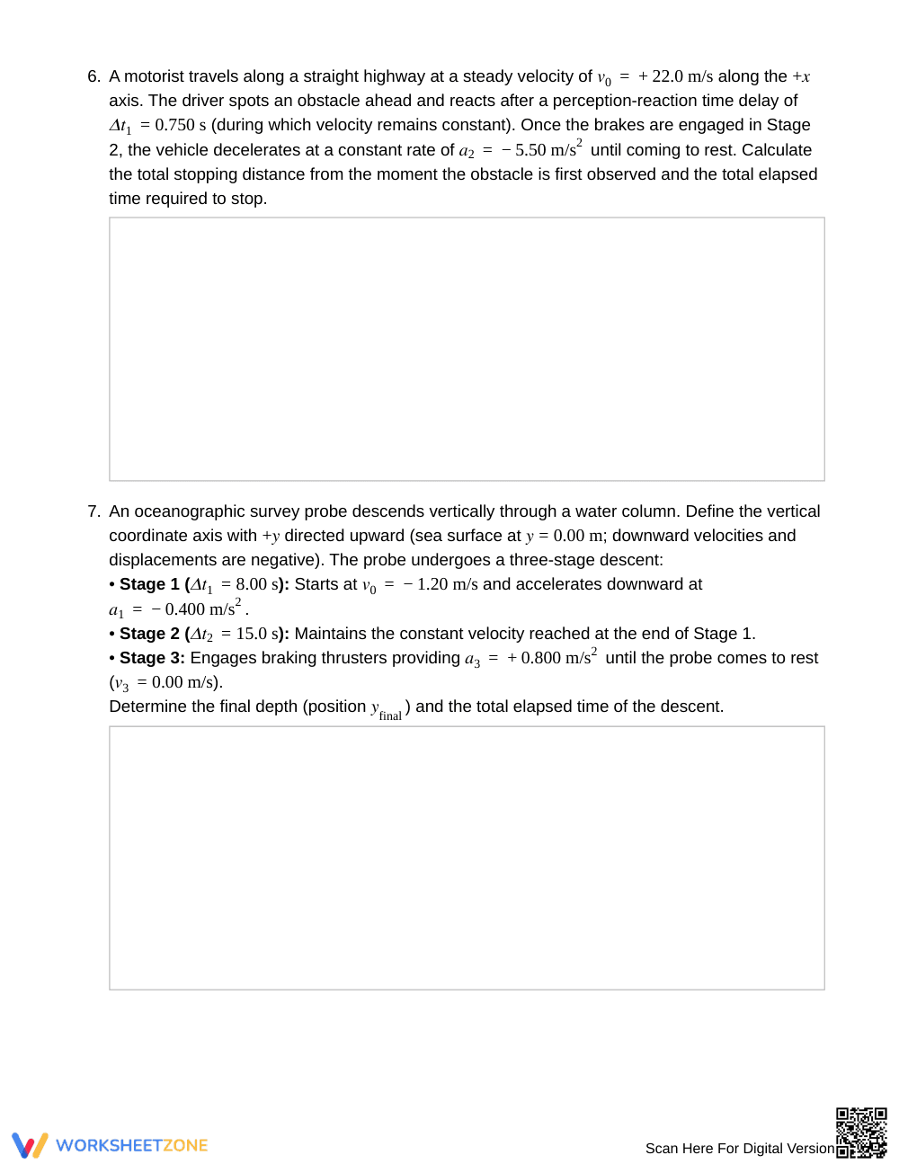 Proven Multi-Stage Kinematics Worksheet | Grade 12 Physics - Page 4