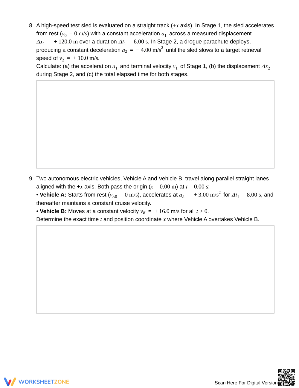 Proven Multi-Stage Kinematics Worksheet | Grade 12 Physics - Page 5