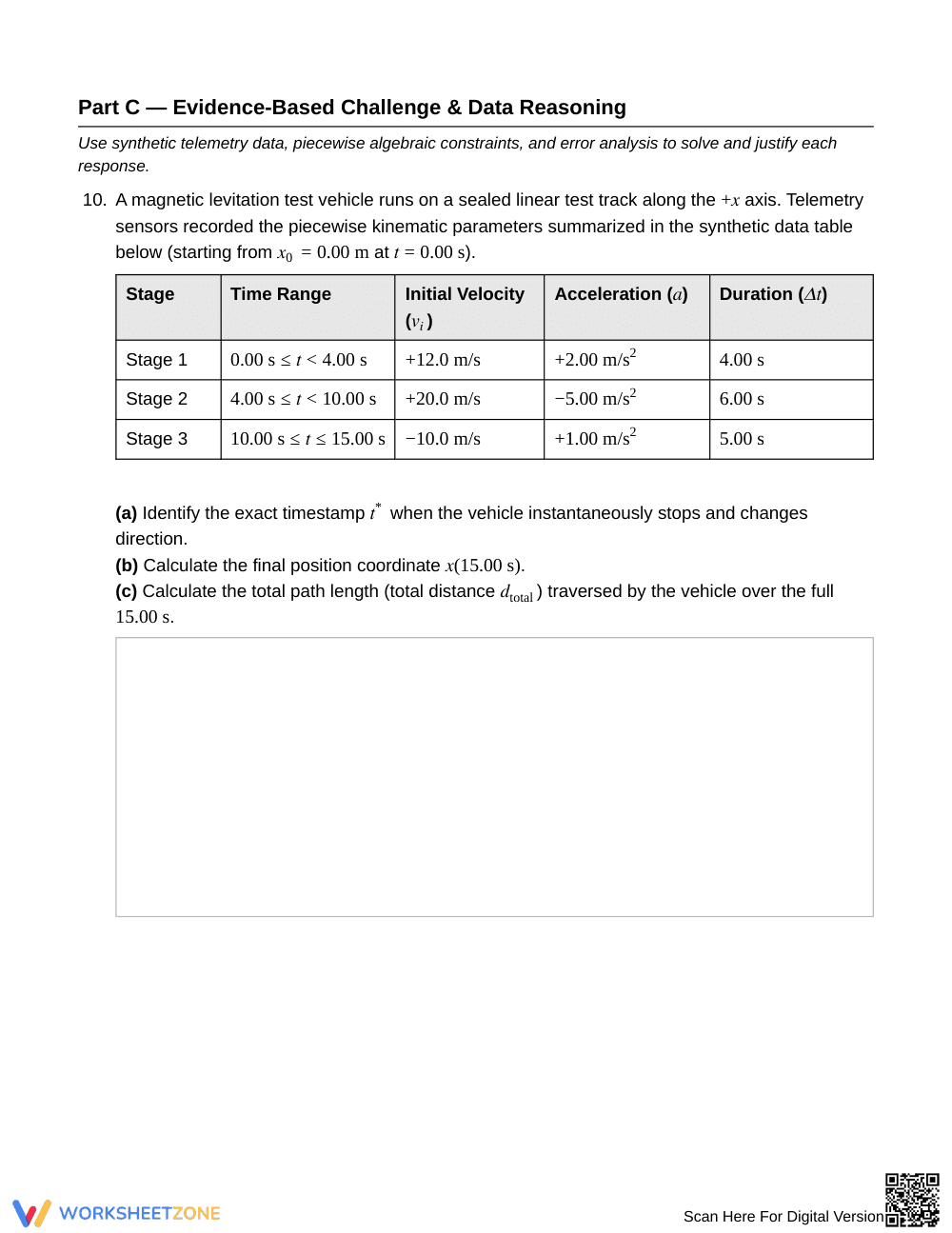 Proven Multi-Stage Kinematics Worksheet | Grade 12 Physics - Page 6