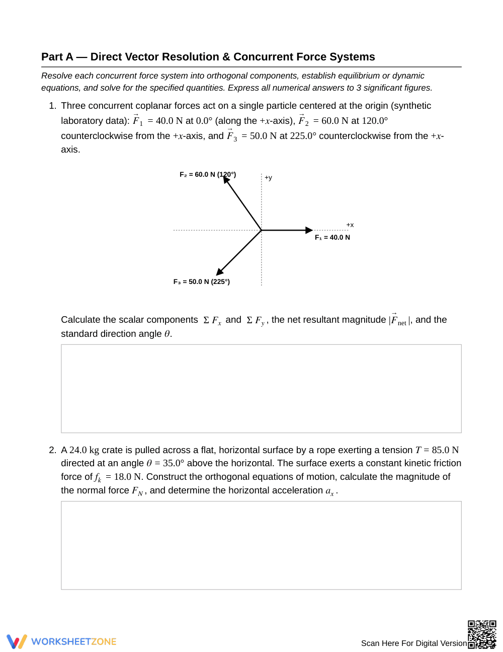 Essential Net Force Components Worksheet | Grade 12 Physics - Page 2