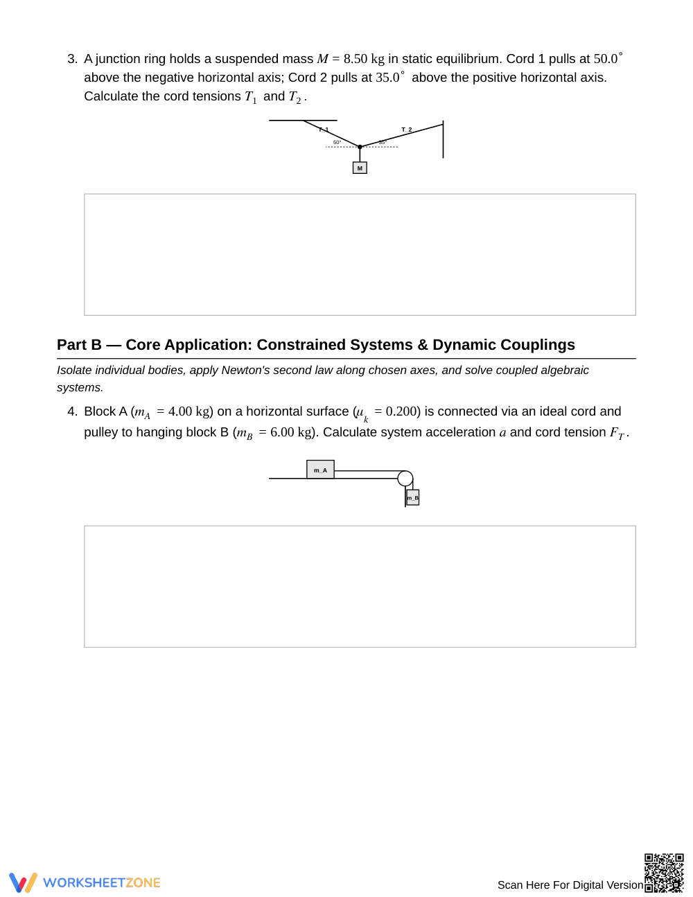 Complete Multi-Force Analysis Worksheet | Grade 12 Physics - Page 2