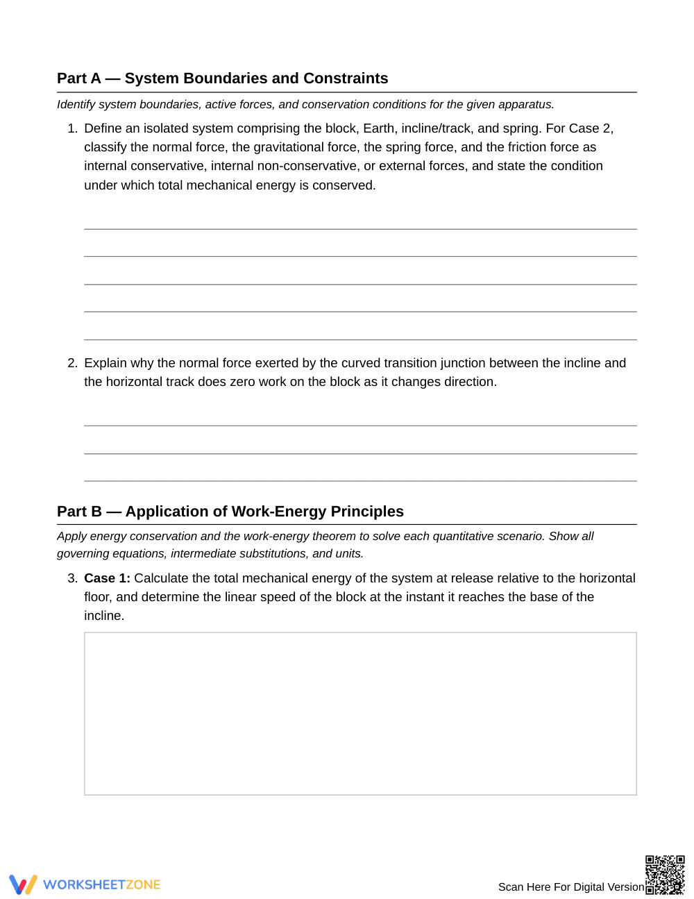 Essential Ramp and Spring Worksheet | Grade 12 Physics - Page 2