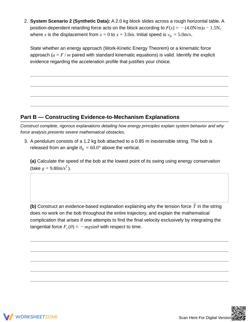 Essential Energy vs Force Worksheet | Grade 12 Physics - Page 2
