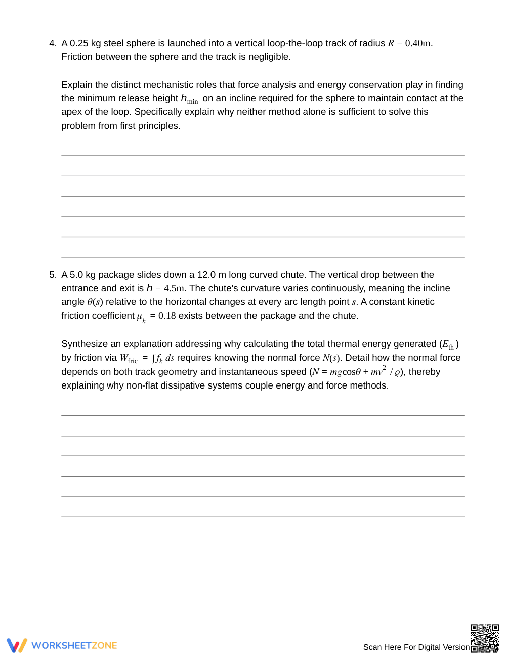 Essential Energy vs Force Worksheet | Grade 12 Physics - Page 3