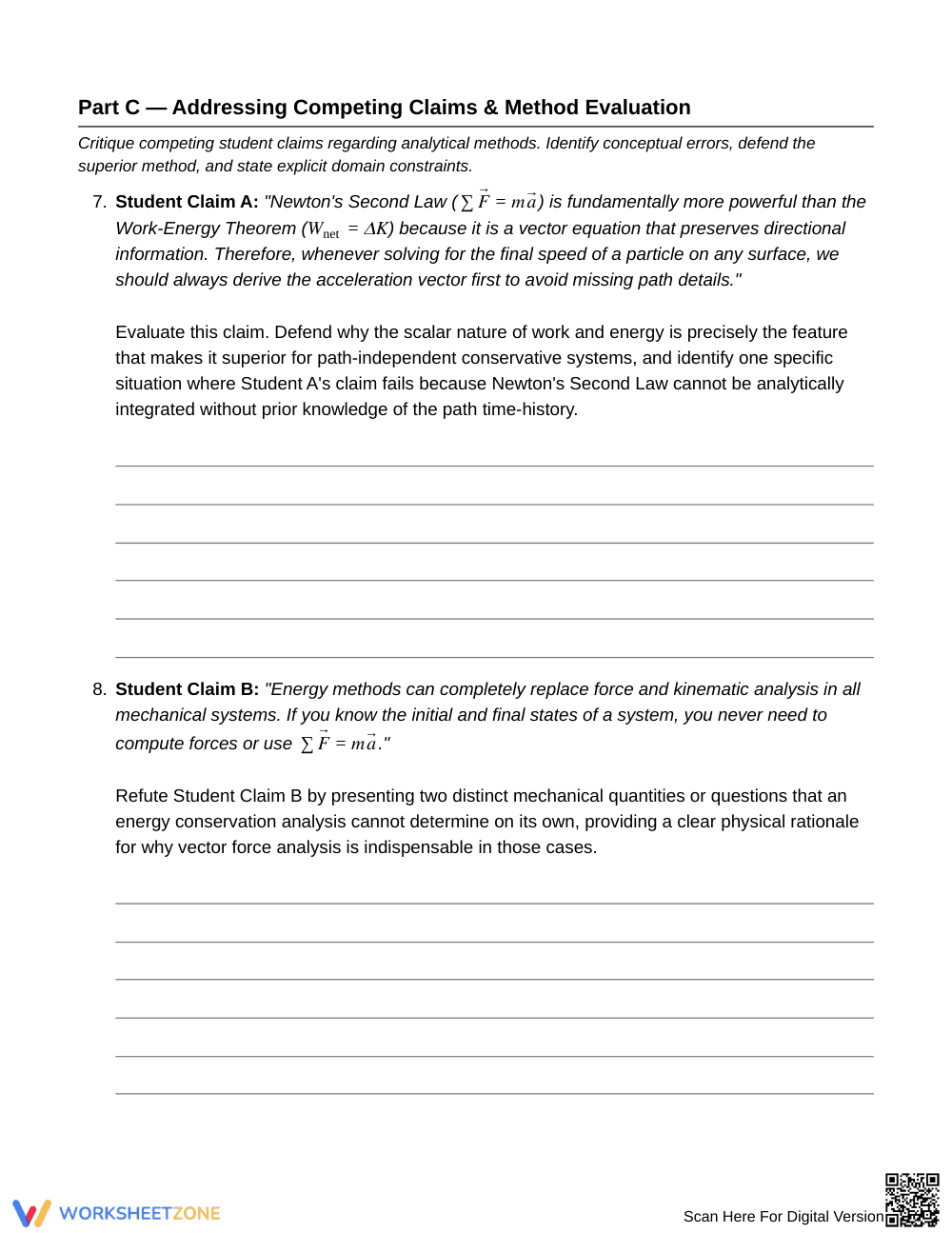 Essential Energy vs Force Worksheet | Grade 12 Physics - Page 5