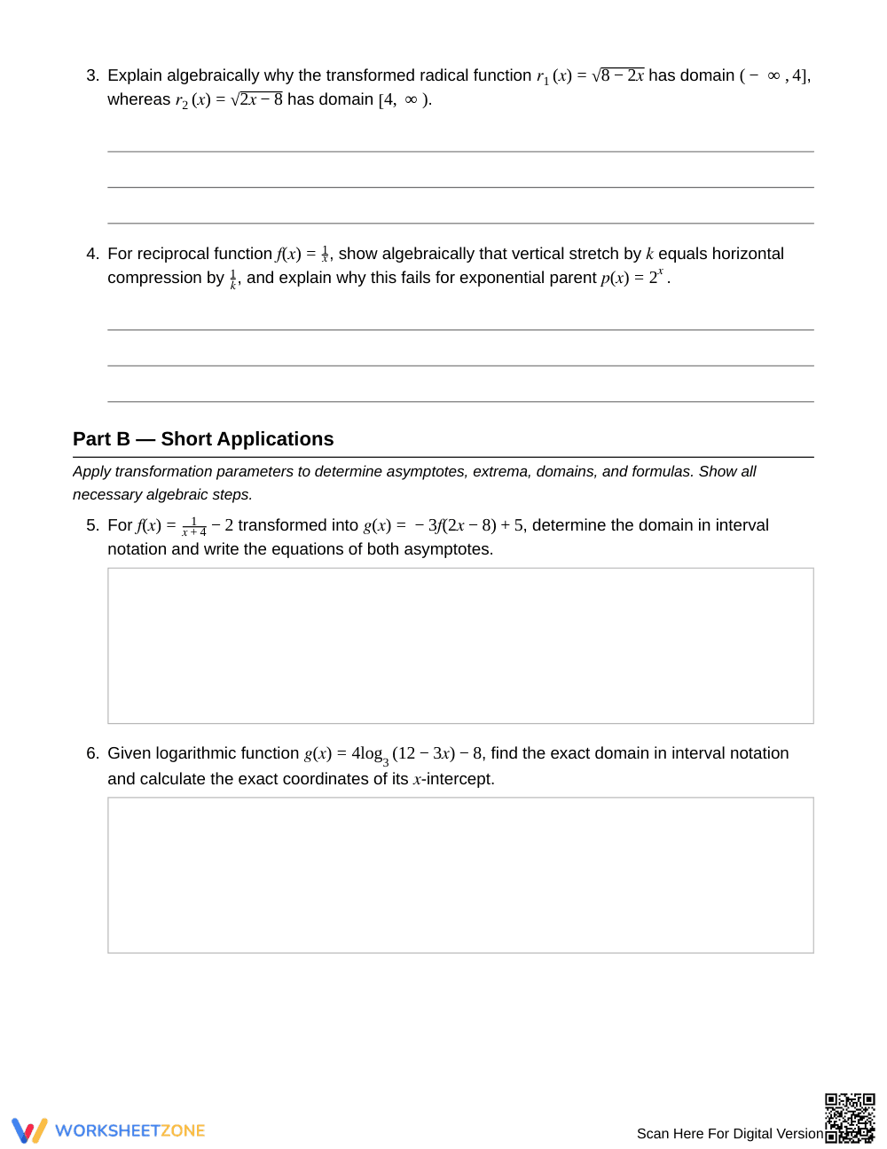 Proven Function Transforms Worksheet | Grade 12 Precalculus - Page 2