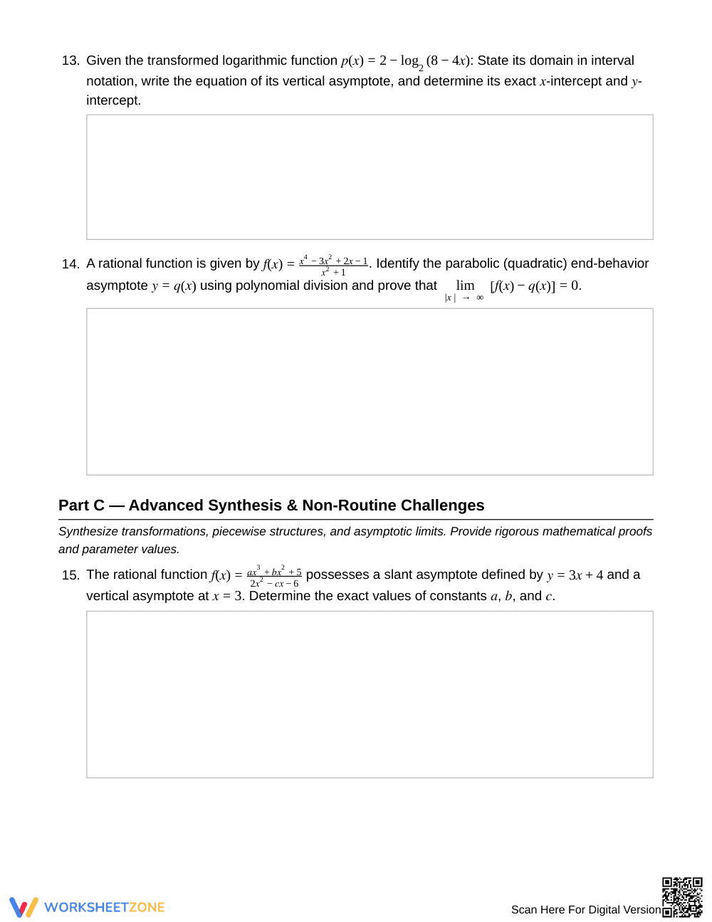 Printable Asymptotes & End Behavior Worksheet | Grade 12 - Page 4
