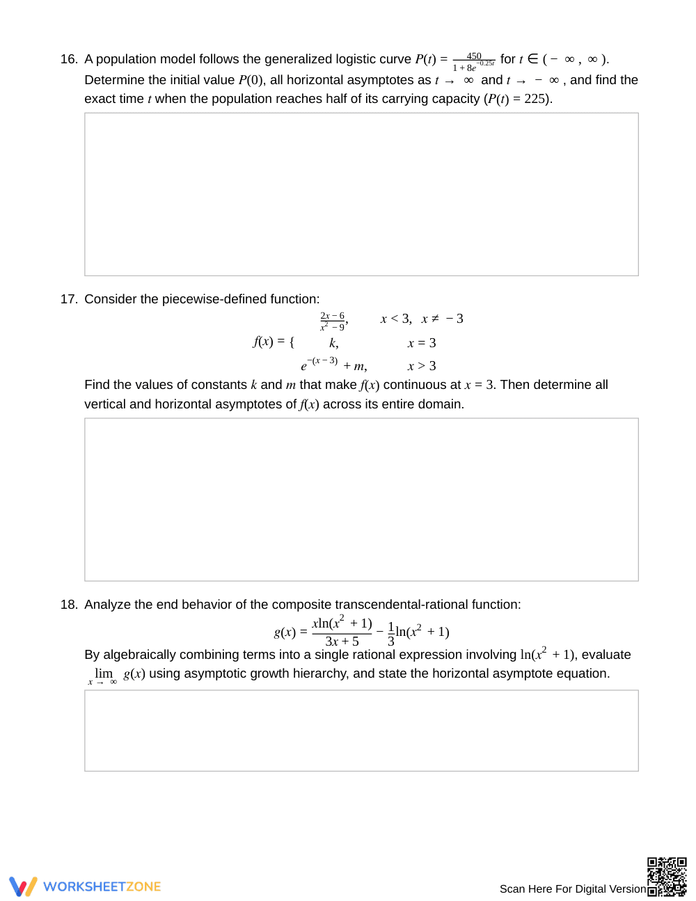Printable Asymptotes & End Behavior Worksheet | Grade 12 - Page 5