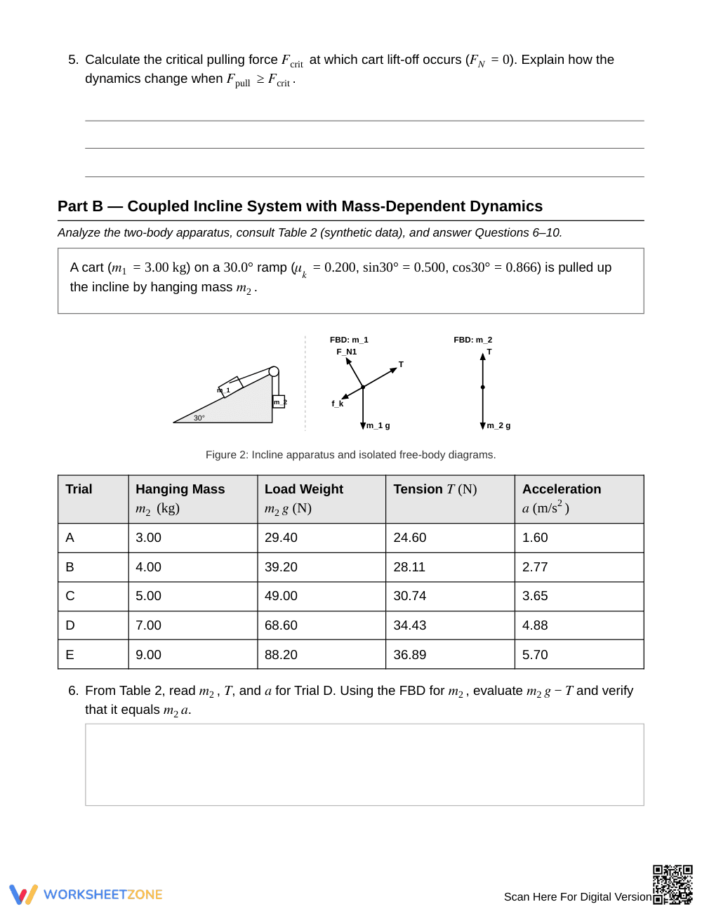 Proven Force-Acceleration Data Worksheet | Grade 12 Physics - Page 3