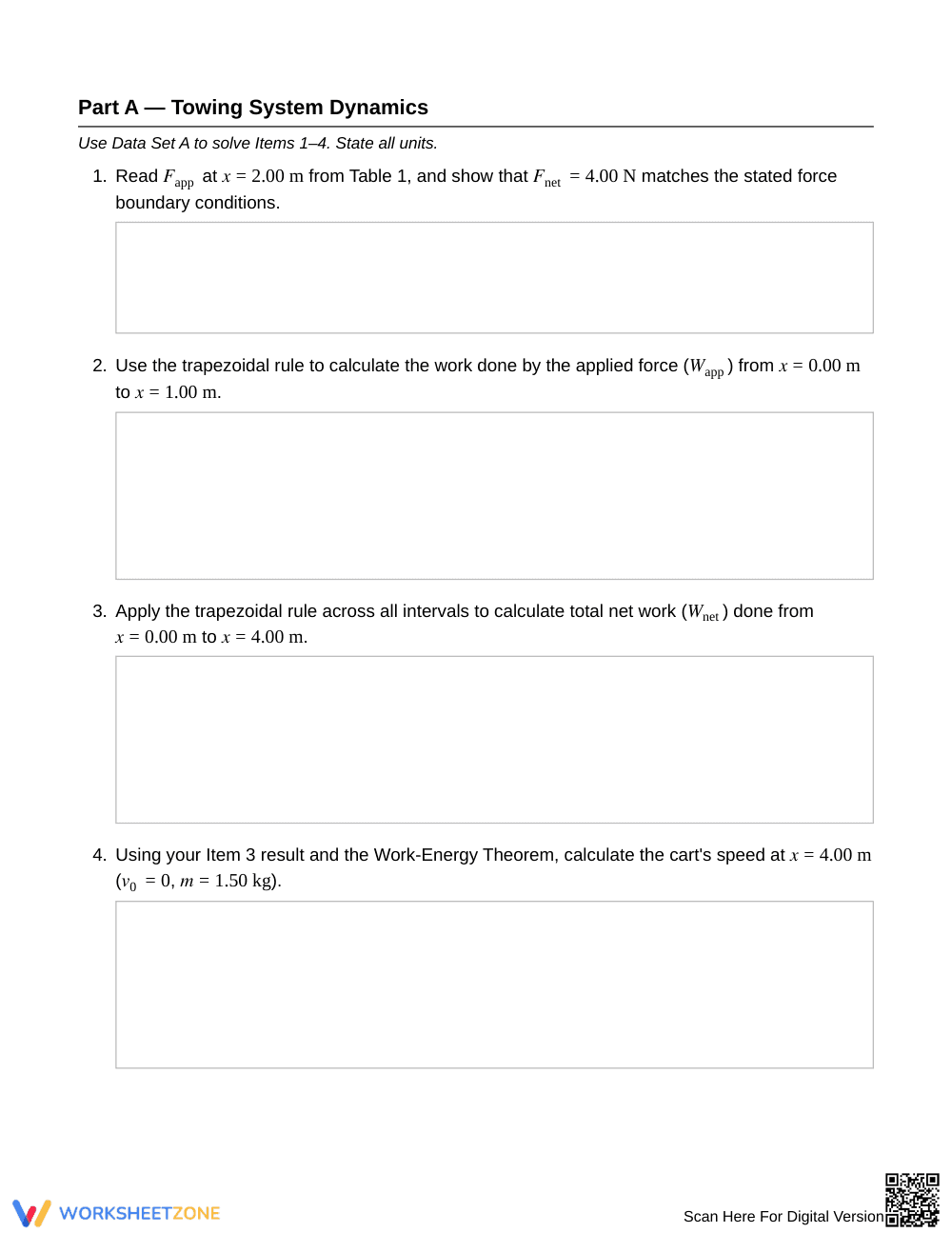 Essential Force-Displacement Worksheet | Grade 12 Physics - Page 2