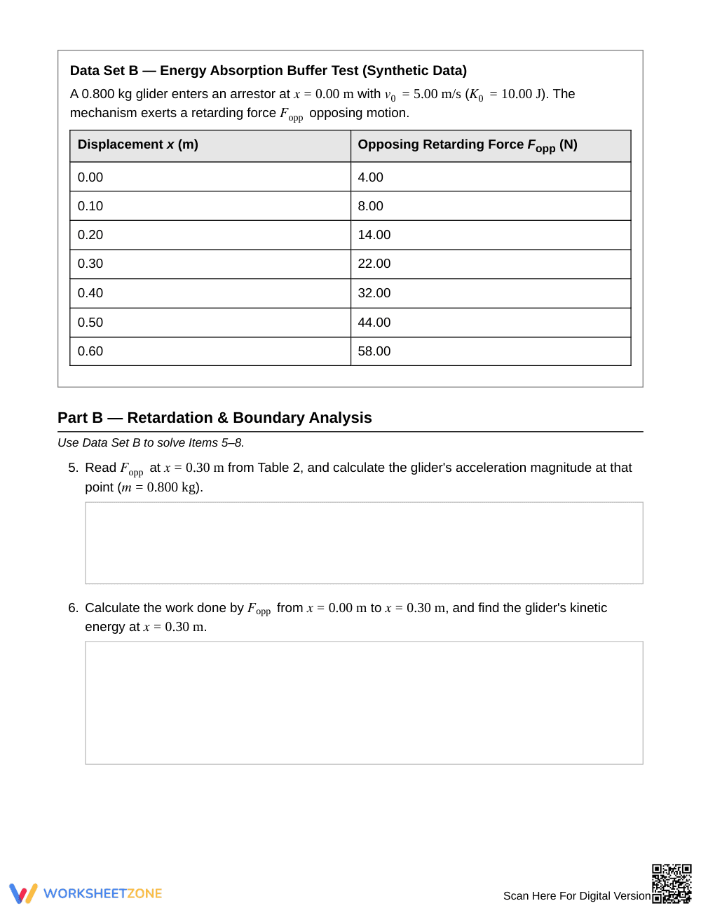 Essential Force-Displacement Worksheet | Grade 12 Physics - Page 3