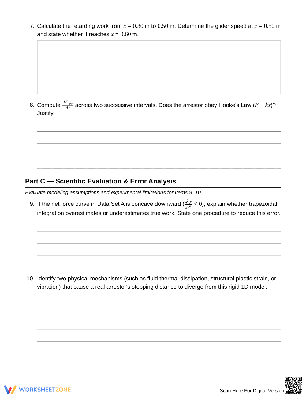Essential Force-Displacement Worksheet | Grade 12 Physics - Page 4
