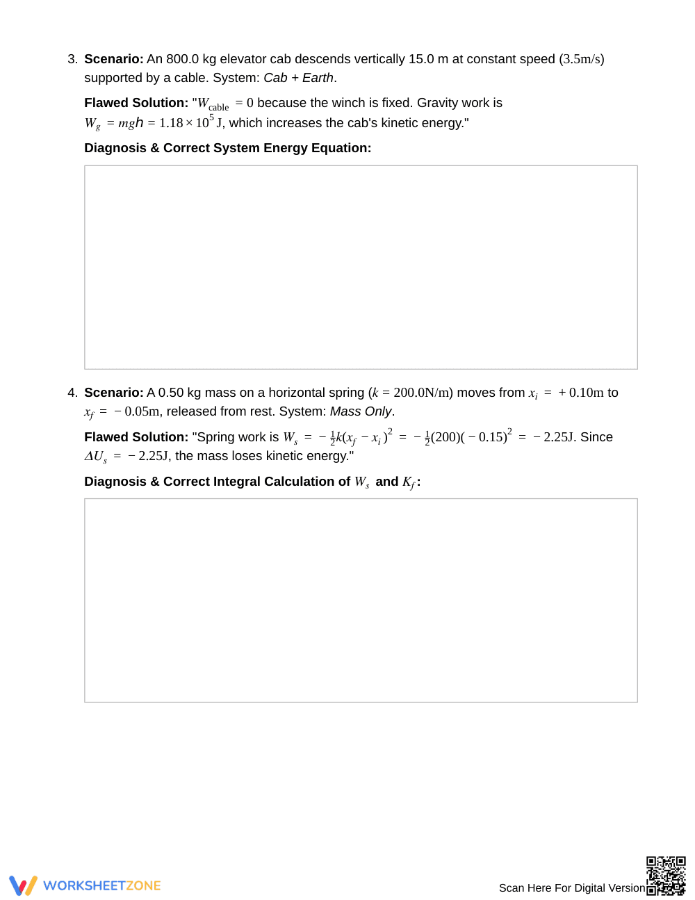 Complete Work & Energy Signs Worksheet | Grade 12 Physics - Page 3
