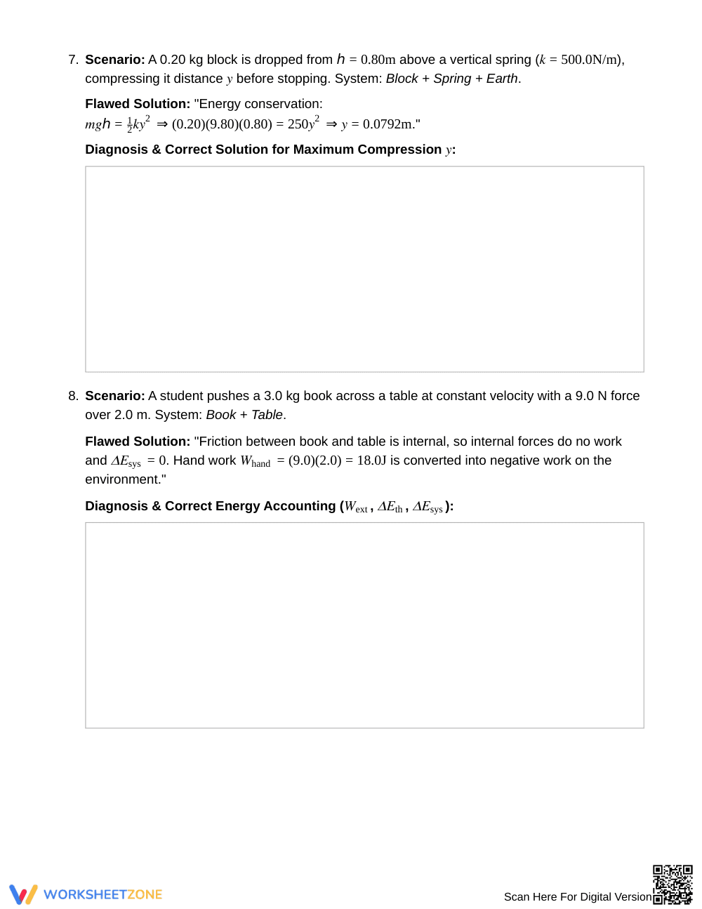 Complete Work & Energy Signs Worksheet | Grade 12 Physics - Page 5
