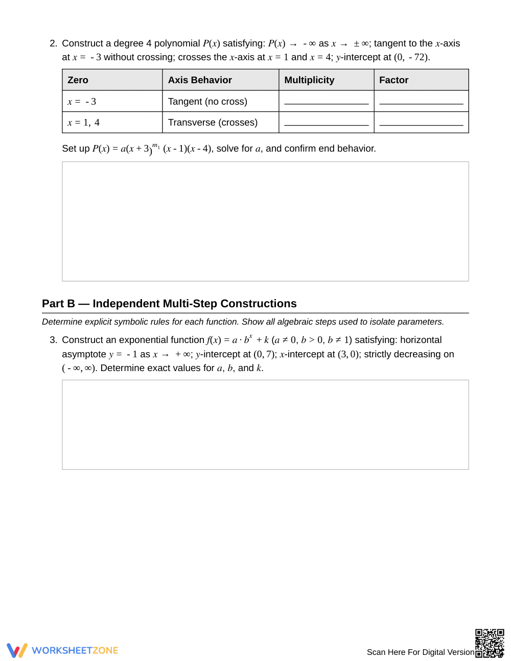 Ready Function Constraints Worksheet | Grade 12 Precalculus - Page 2
