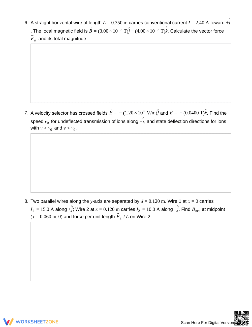 Essential Magnetic Fields Worksheet | Grade 12 Physics - Page 3