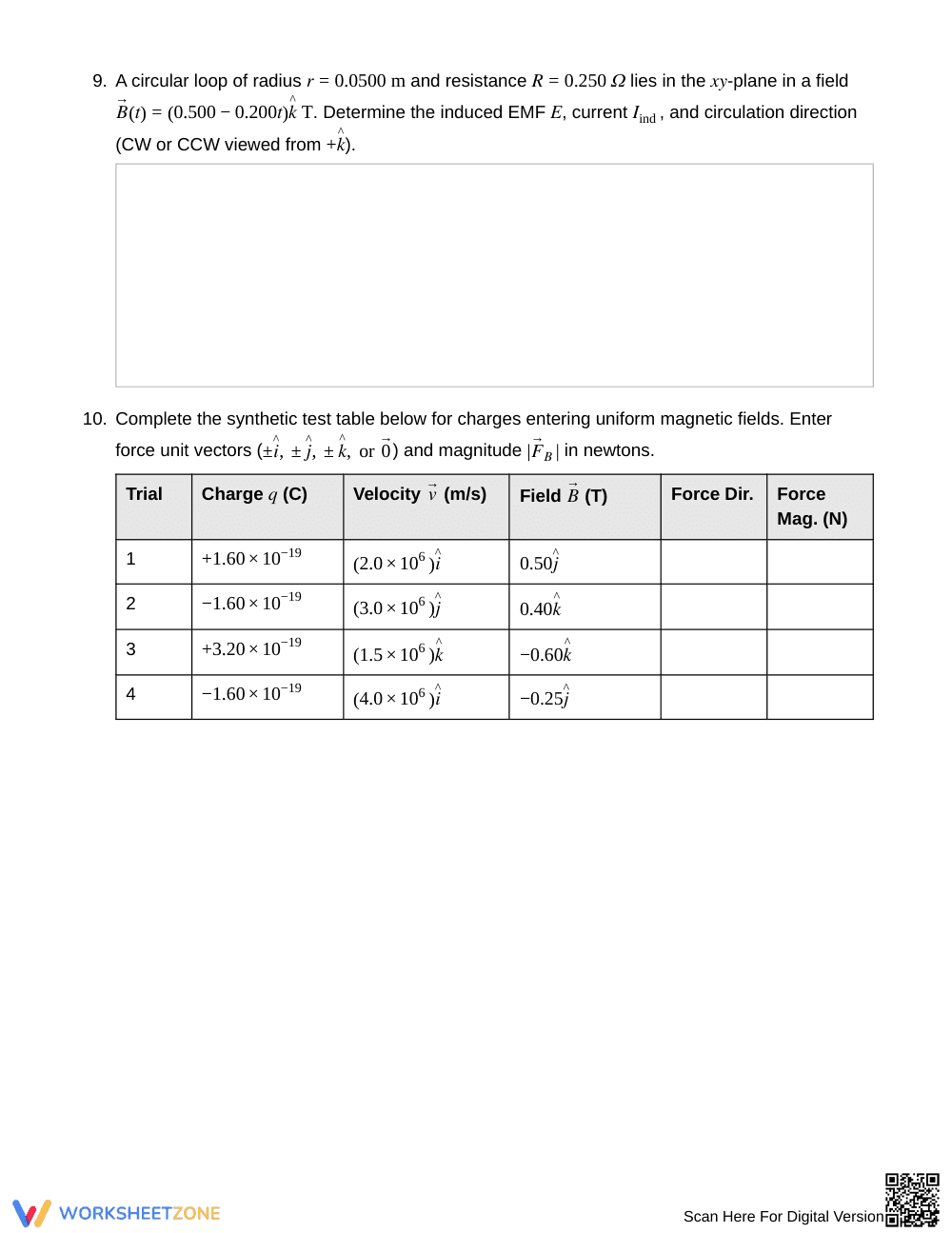 Essential Magnetic Fields Worksheet | Grade 12 Physics - Page 4