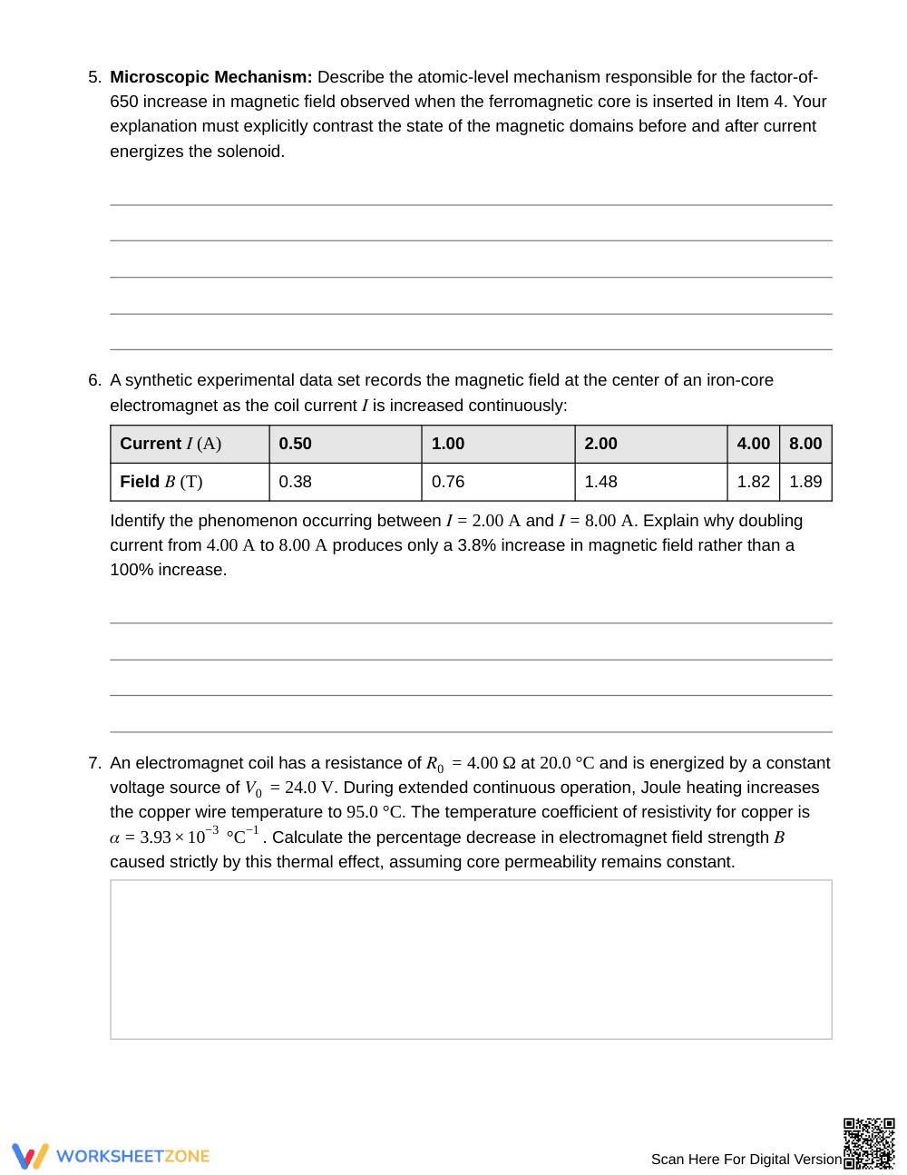 Ready Electromagnet Strength Worksheet | Grade 12 Physics - Page 3