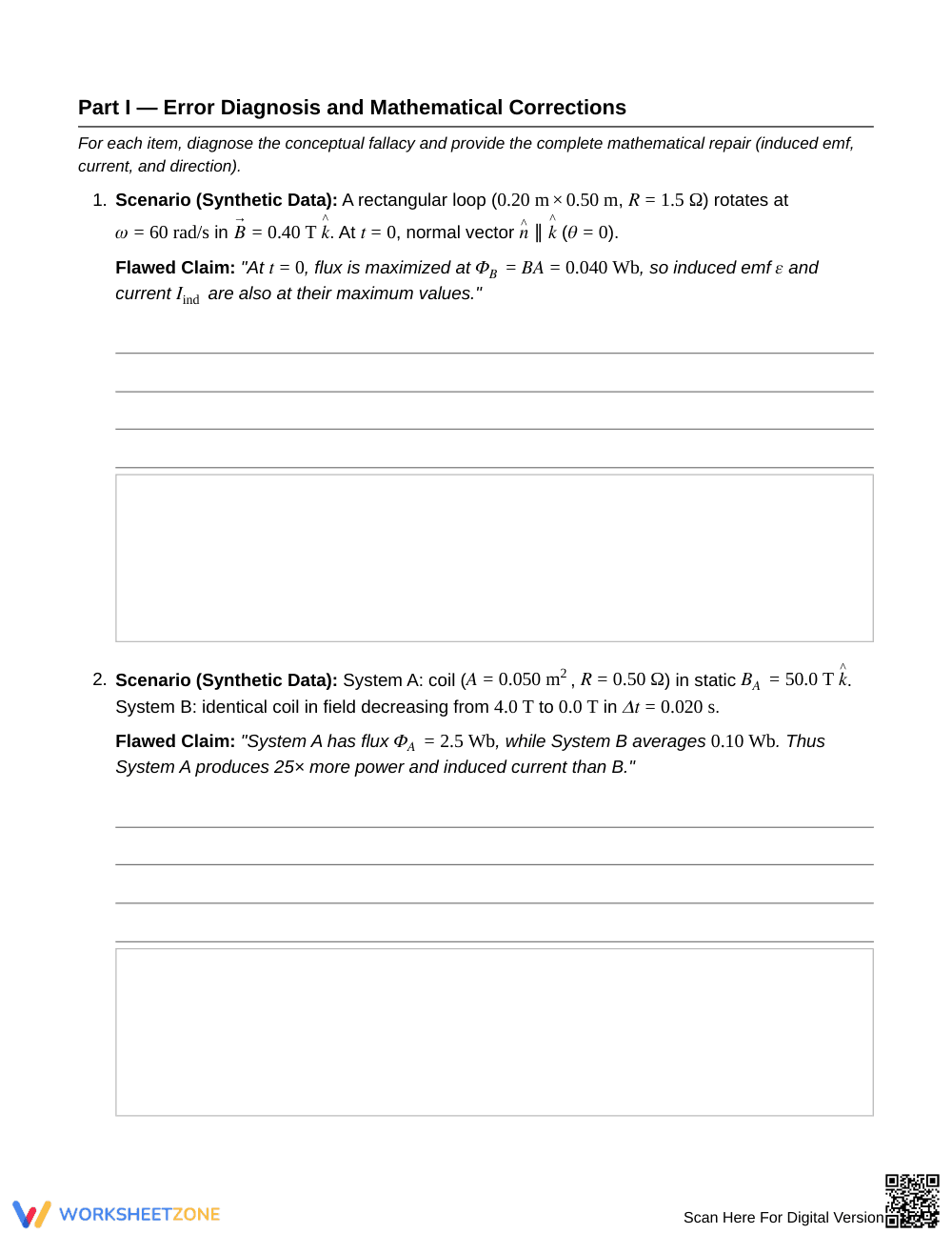 Essential Magnetic Flux Change Worksheet | Grade 12 Physics - Page 2