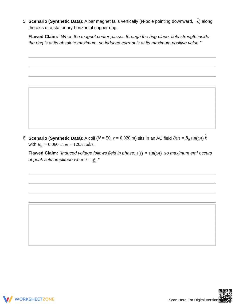 Essential Magnetic Flux Change Worksheet | Grade 12 Physics - Page 4