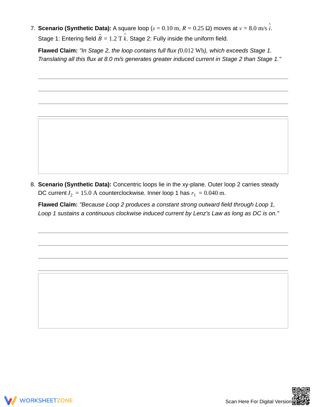 Essential Magnetic Flux Change Worksheet | Grade 12 Physics - Page 5
