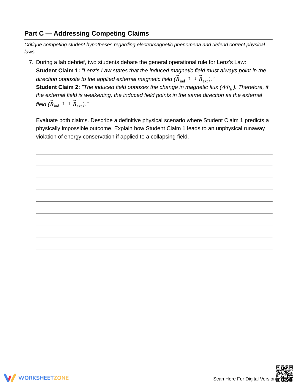 Proven Lenz's Law Induction Worksheet | Grade 12 Physics - Page 6