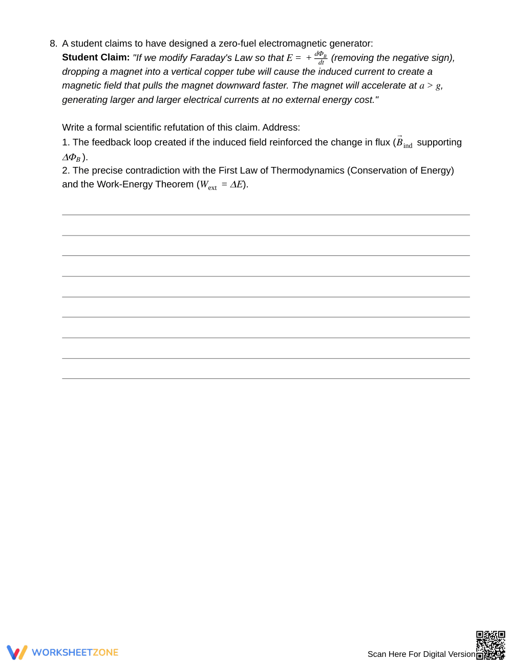 Proven Lenz's Law Induction Worksheet | Grade 12 Physics - Page 7