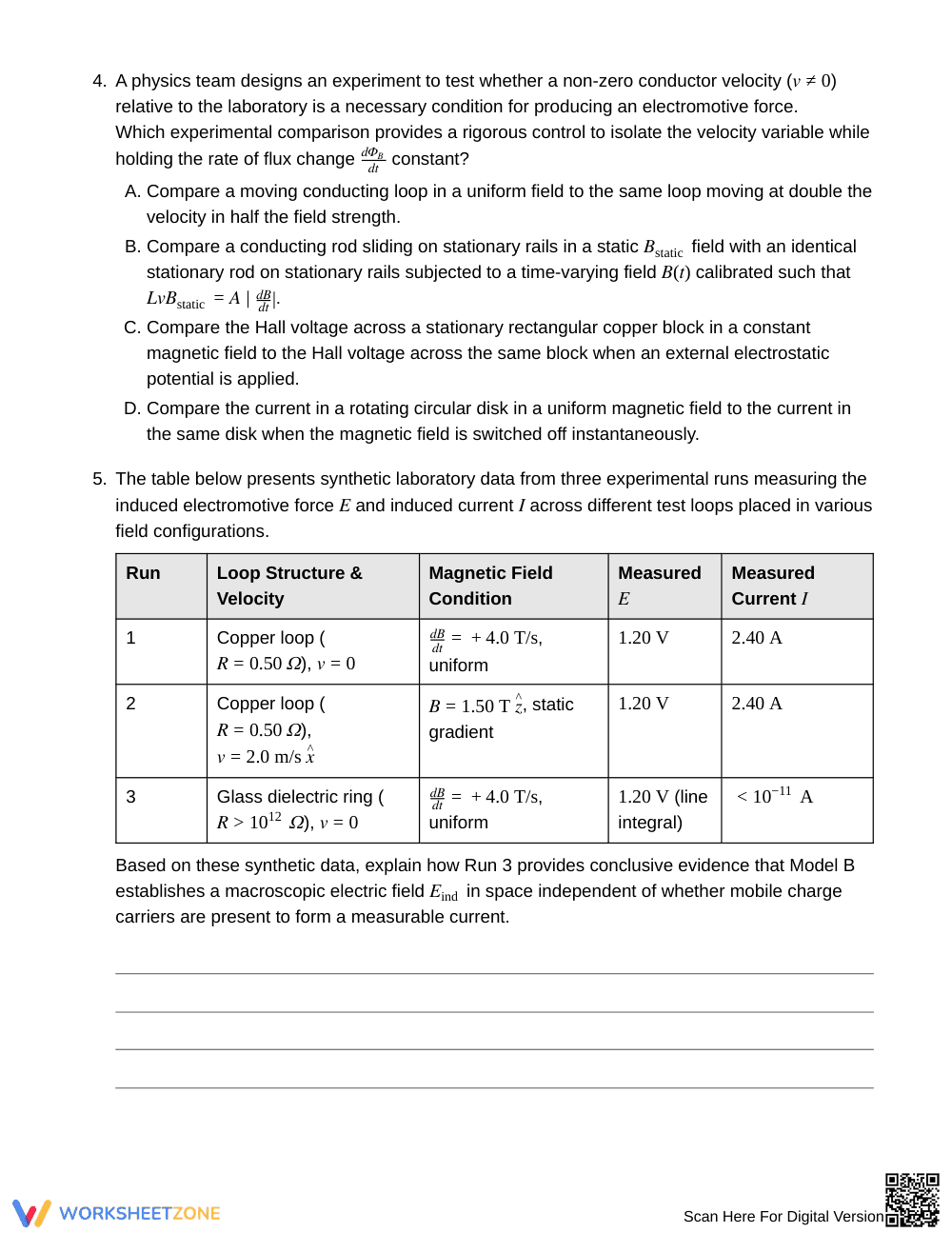 Essential Motion & Field Models Worksheet | Grade 12 Physics - Page 3
