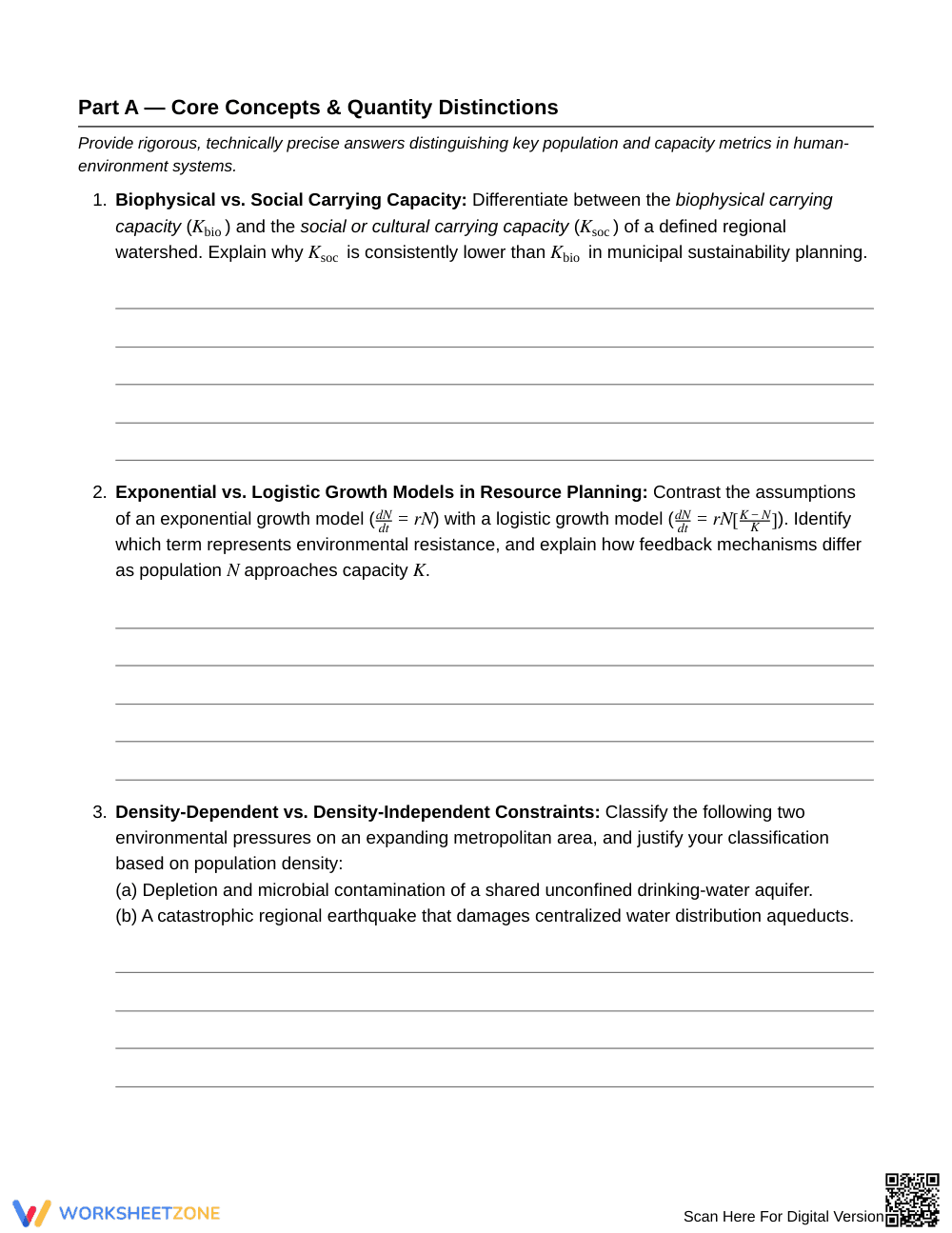 Essential Resource Capacity Worksheet | Grade 12 Science - Page 2