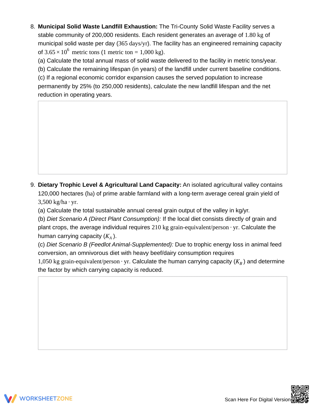Essential Resource Capacity Worksheet | Grade 12 Science - Page 5