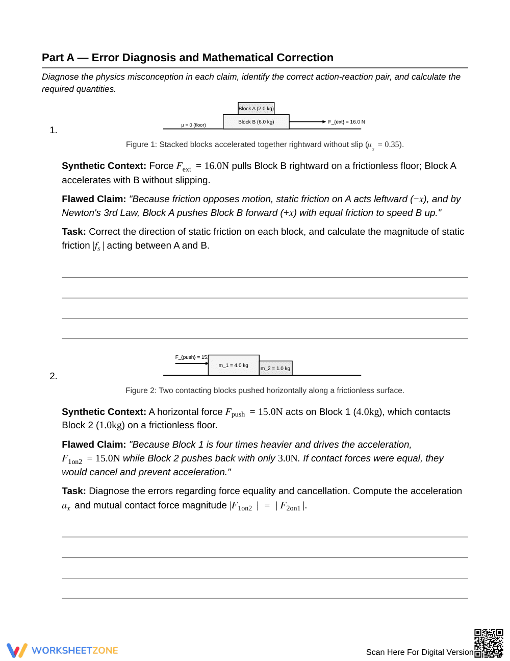 Proven Action-Reaction Pairs Worksheet | Grade 12 Physics - Page 2