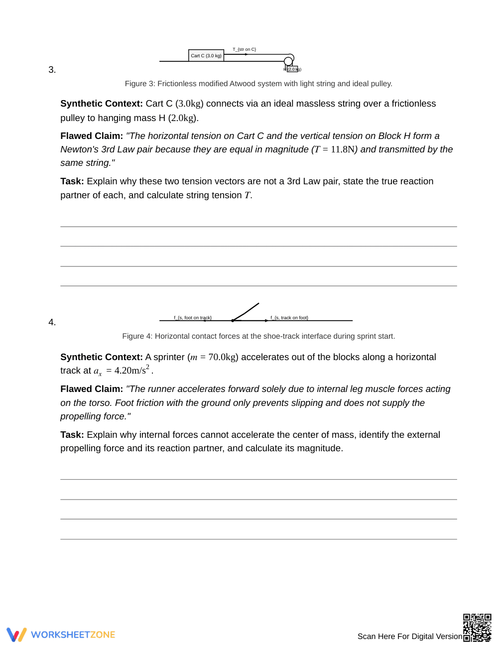 Proven Action-Reaction Pairs Worksheet | Grade 12 Physics - Page 3