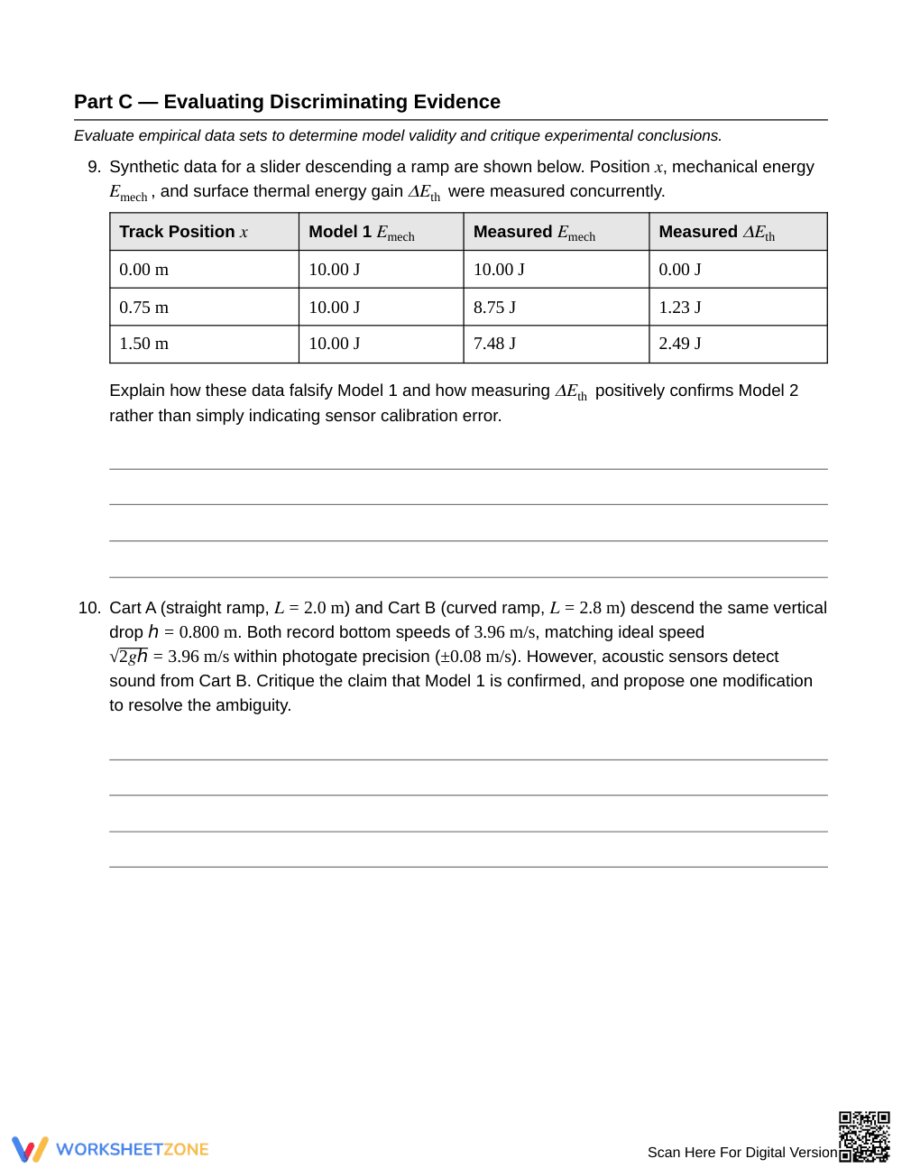 Essential Energy Models Worksheet | Grade 12 Physics - Page 4