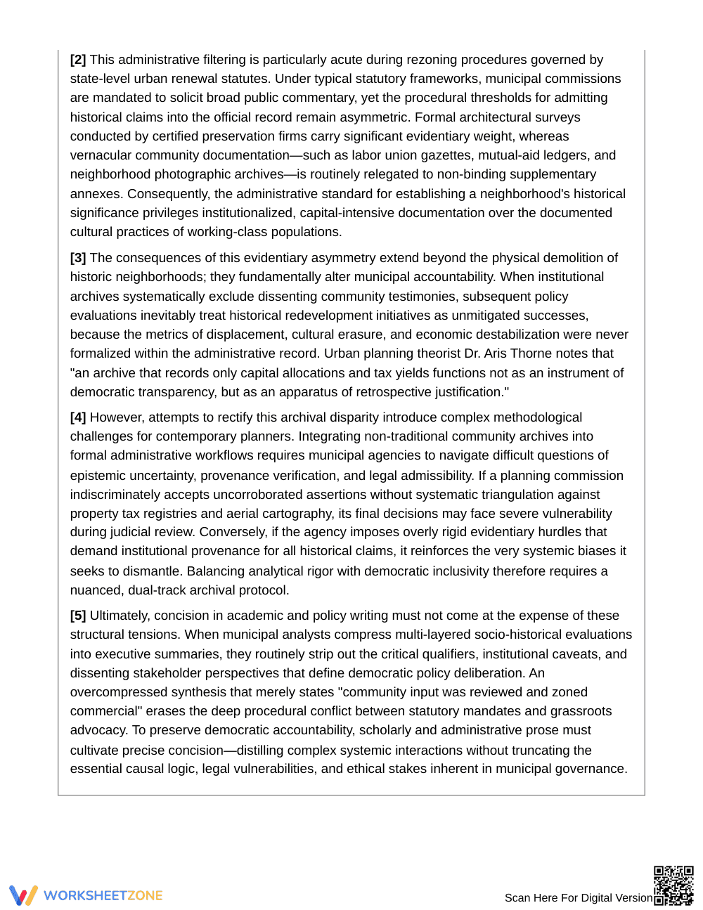 Complete Concision Analysis Worksheet | Grade 12 English IV - Page 2