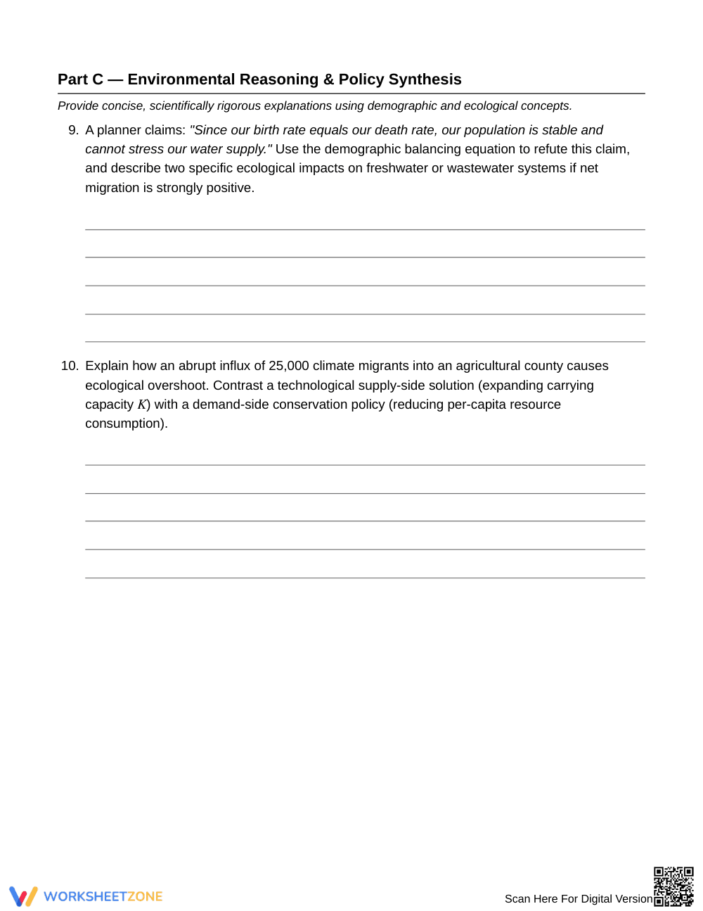 Essential Population Migration Worksheet | Grade 12 Science - Page 5