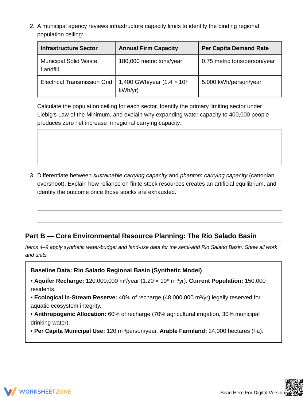 Complete Carrying Capacity Worksheet | Grade 12 Science - Page 2