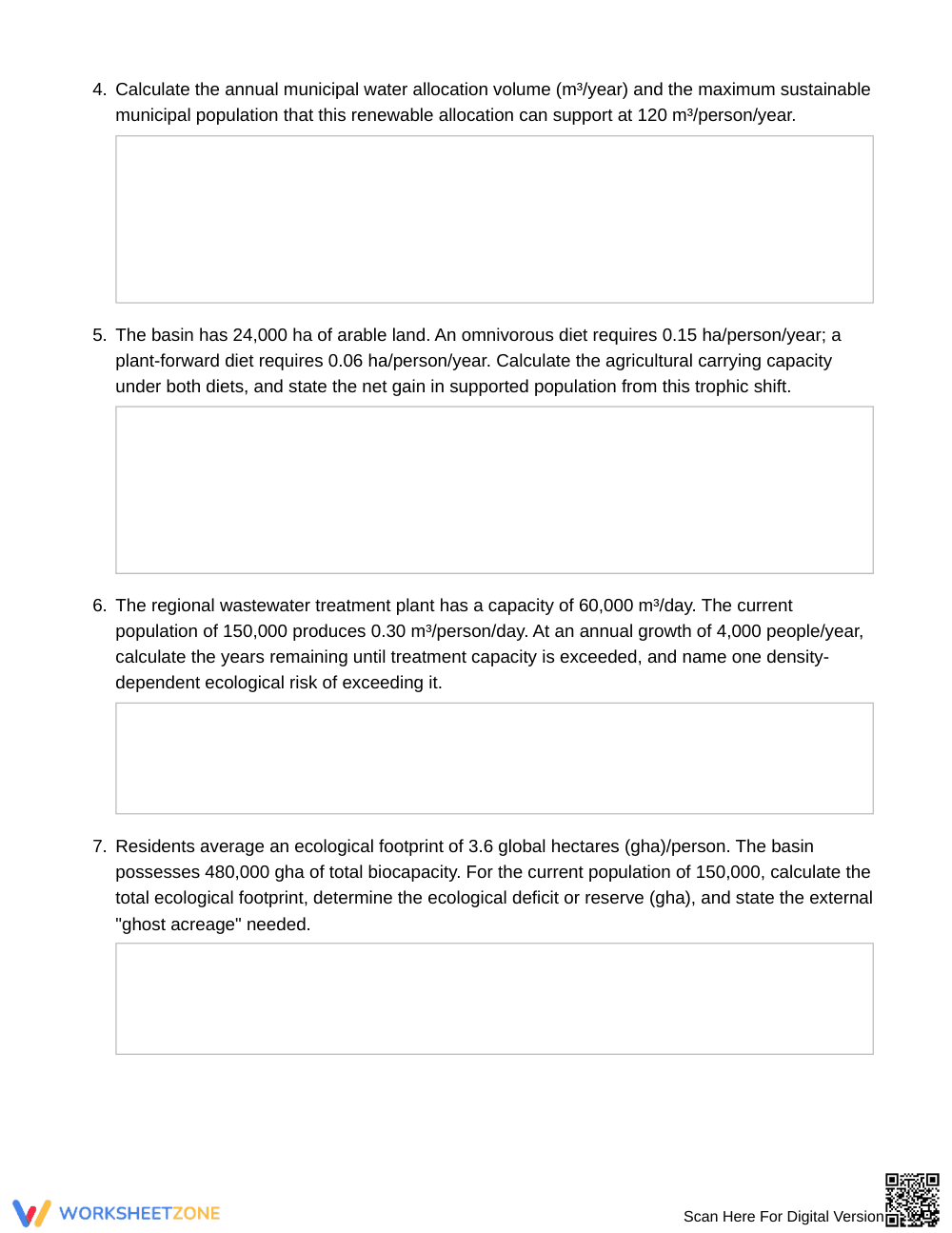 Complete Carrying Capacity Worksheet | Grade 12 Science - Page 3